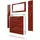 Vladon Malea Garderobe 180x180x23 cm Weiß matt/Bordeaux Hochglanz