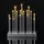 EMOS LED Kerzenständer mit 19 Kerzen, silbern Glanzeffekt, Batteriebetrieben 3X AA, Innenbereich IP20, 6/18h Timer-Funktion, 28, 5 x 25 cm, DCAW02, Silber