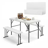 Sekey Bierzeltgarnitur Klapptisch 113 x 61 x 70 cm Weiß