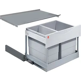 HAILO Abfallsammler 3644801 30 Liter Raumspar Tandem S plus 18/12 - Hellgrau
