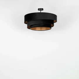 LINDBY Deckenlampe Jusari schwarz, Textil Ø 56 cm, E27 - Schwarz