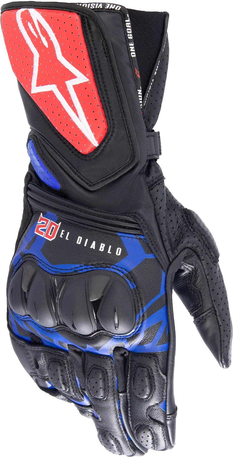 Alpinestars FQ20 SP-8 V3 Monster, gants - Noir/Bleu/Rouge Clair/Vert - S