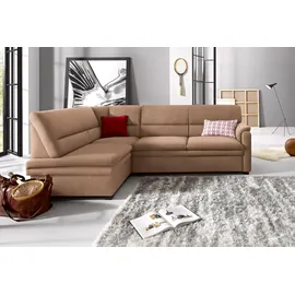sit&more Ecksofa SIT & MORE "Pisa L-Form", braun, B:245cm H:89cm T:161cm, NaturLEDER (echtes Rindsleder), Korpus in Kunstleder SOFTLUX;Luxus-Microfaser (90% Polyester, 10% Polyamid);Struktur (100% Polyester);Luxus-Microfaser ALTARA NUBUCK (100% Polyester), Sofas,