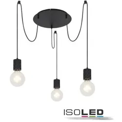 Design Hängeleuchte rund schwarz matt 3xE27 Fassung exkl. Leuchtmittel