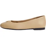 Tommy Hilfiger Damen, Ballerinas PLATE aus Leder, beige, (Desert), 40