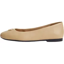 Tommy Hilfiger Damen, Ballerinas PLATE aus Leder, beige, (Desert), 40