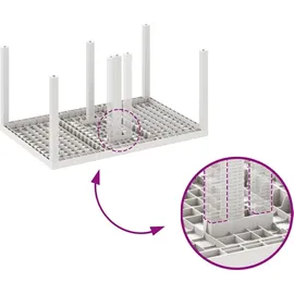 vidaXL Garten Essgruppe 7 pcs Weiß Poly-Rattan