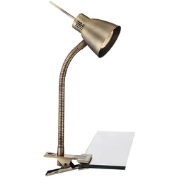 LED Klemmleuchte, Altmessing, Spot beweglich, Kabel 1,5 m