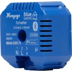 Kopp 864003010 Blue-control Schaltaktor, Schalter 1-Kanal, 3-Draht, mit Bluetooth Mesh-Technologie