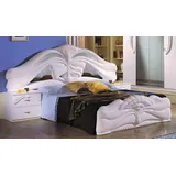 JVmoebel Schlafzimmer-Set Bett 2x Nachttisch Design Schlafzimmer 3tlg. Klassischer Luxus Betten, Made in Europa weiß