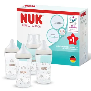 NUK Perfect Match 4er-Babyflaschen-Set Regenbogen 1 St