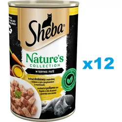 SHEBA 12 x 400 g Nature's Collection Geflügelcocktail mit Leber und Fischöl, garniert mit Karotten in Tarte Tatin