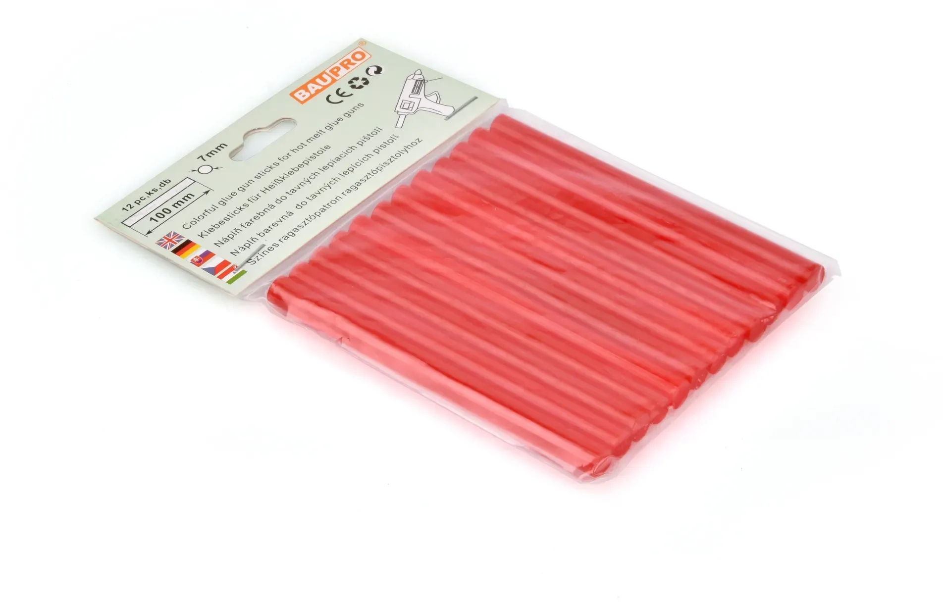 7mm Rot | 12er Pack | Klebesticks Baupro
