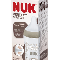 NUK Perfect Match Babyflasche Herz mit Temperature Control, ab 3 Monate, 260 ml - 1.0 Stück