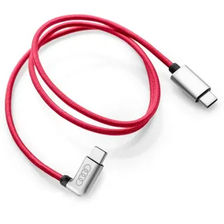 Audi 8S0051435L Ladekabel USB-C auf USB-C Verbindungskabel Kabel gewinkelt rot