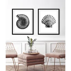 queence Bild »Justus«, Meer-Meer Bilder-Kunst-Wassertiere, (1 St.), HD Premium Poster-Druck inkl. Holzrahmen queence Farbe Rahmen: schwarz + Farbe Bild(er): grau