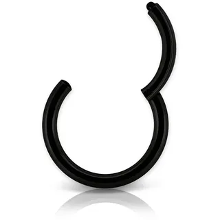SoulCats Septum Piercingring, universell einsetzbar in der Farbe Schwarz, Stabstärke: 1.2 mm, Durchmesser: 6 mm