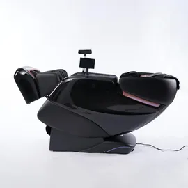 360Home Massagesessel 4D Kunstleder 76 x 116 x 155 cm Schwarz mit Heizfunktion
