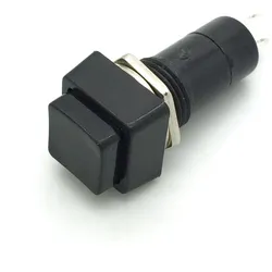 Drucktaster, quadratisch, Schließer - Farbe: schwarz