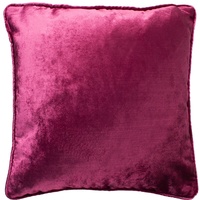 McAlister Textiles Glänzender Samt | Sofakissen mit Füllung in Fuchsia Pink | 50 x 50 cm | in 11 Farben und 5 Größen | gedrückter Samt edel paspeliert | prall gefülltes Samtkissen
