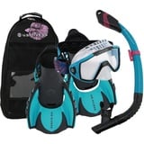 US.Divers Avila Set | Tauchausrüstung, Maske, Flossen und Schnorchel mit Ausblasventil für Erwachsene mit UV-Schutz, Antibeschlag- und Auslaufschutzgläsern, Wassersport, Schnorcheln, für Männer Frauen, Silikonmaske, verstellbare Flossen, Transporttasche