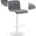 CLP Barhocker Hover Stoff 60 x 60 x 100 cm Hellgrau/Metall Matt Weiss