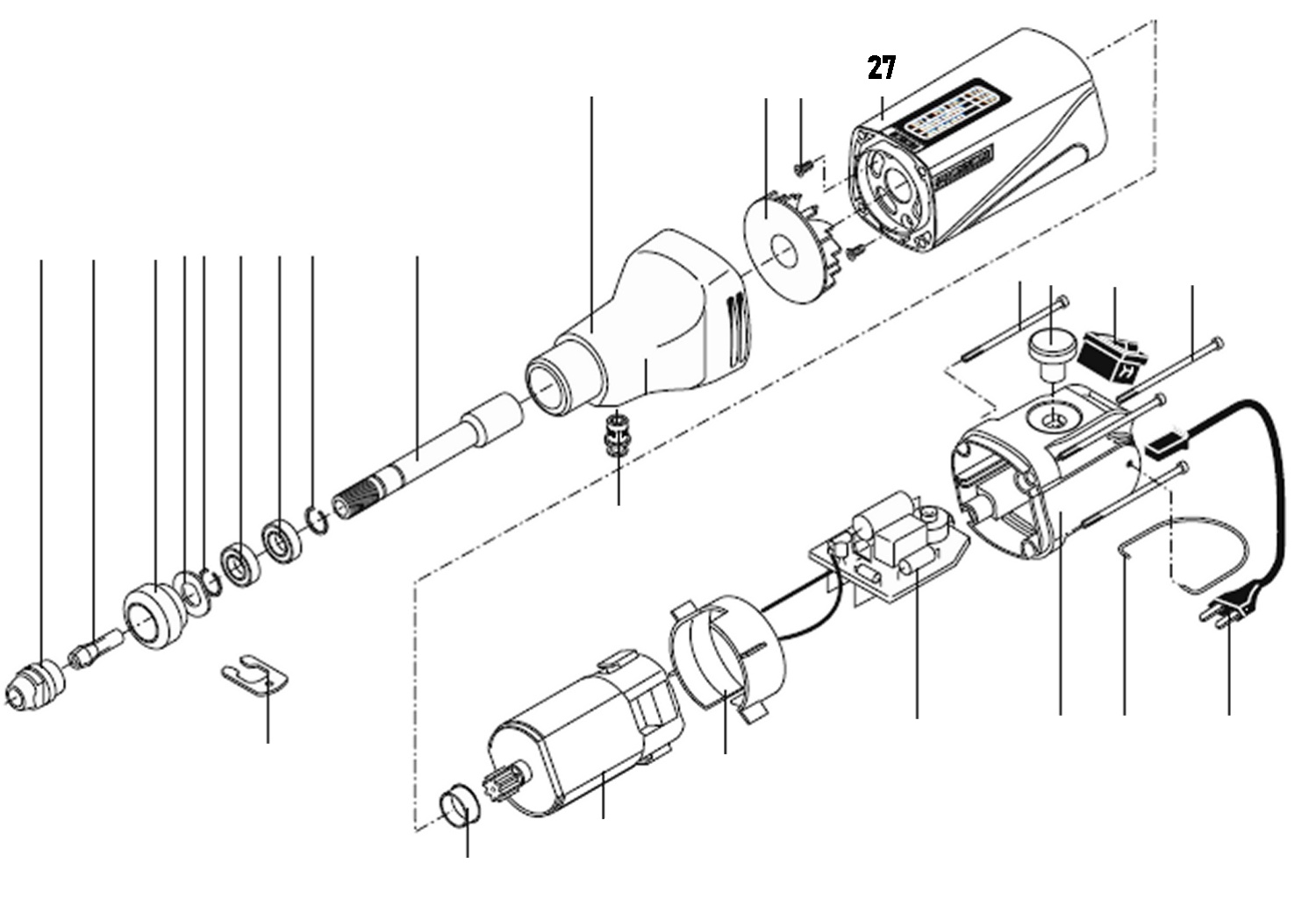 PROXXON 28481-27 Motorgehäuse für Industriebohrschleifer IBS/E