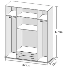 Pol-Power Kleiderschrank Base 4-türig sonoma