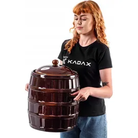 Kadax Gärbehälter "Helios", Keramiktopf mit Wasserrinne und Deckel, 25 L