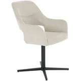 Livetastic Armlehnstuhl, Beige, Holz, Metall, Textil, Pappel, Sperrholz, Sternfuß, 56x86x63 cm, Esszimmer, Stühle, Esszimmerstühle, Armlehnenstühle