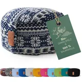 #DoYourYoga rundes Yogabolster - waschbarer Bezug, Bio-Dinkelspelz (KBA) Füllung, 30 x 15 cm, Yoga Kissen für Yin Yoga & Meditation - Style (1)