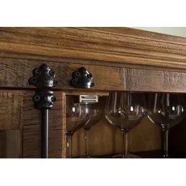 Massivmoebel24 Buffet Mango 110 x 55 x 190 cm Dunkelbraun Geölt