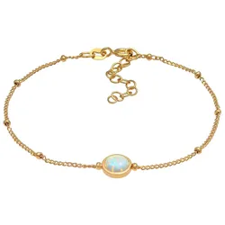 Elli Opal Edelstein Kugelkette Rund 925er Silber Armbänder & Armreife   Damen 