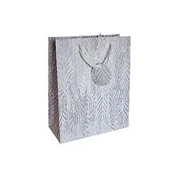Geschenktragetasche beflockt weiß 41293 32x26x12cm