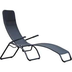 Fiam - Terrassenliege Samba, Aluminium schwarz / schwarz