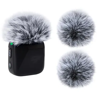 YOUSHARES MiC Windschutz für DJI Mic MINI (Duo-Ton Schwarz-auf-Weiß), 2 PCS Fell Wind Muff Pop Filter kompatibel mit DJI Mic MINI, Professionelle Außen Windfilter Schallschutz (2 Stück)
