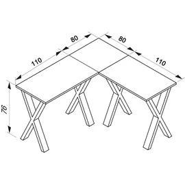 VCM Eckschreibtisch Lona Weiß