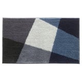 Badematte KENDWA, 50 x 60 cm - Blau - Grau - Weiß - Polyester - rutschfest