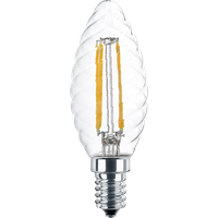 HWH LED Filament Lampe Kerzenform gedreht, 4,5 Watt warmweiß E14