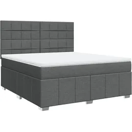 vidaXL Boxspringbett 180 x 200 cm Dunkelgrau
