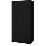 Jan Nowak Metallschrank abschließbar Werkstattschrank Mehrzweckschrank Büroschrank aus Stahl 185 x 60 x 90 cm mit Fachböden Kleiderstange und getrennten Stauraumzonen
