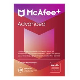 McAfee Advanced - Family Jahreslizenz, 1 Lizenz Windows, Mac, Android, iOS Antivirus