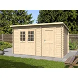 Gartenhaus Blockhaus Gerätehaus Garten Holz Holzhaus 28mm Pultdach Zweiraumhaus