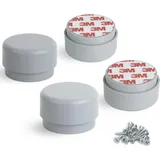 F!XBL Möbelfüße verstellbar selbstklebend Füße für Möbel Ø 55 mm Möbelerhöhung 23-35 mm hoch 4er Set Möbelbeine Rund Grau