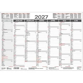 Korsch Verlag Tafelkalender A4 2027: 14 Monate auf Vorder- und Rückseite I Ferientermine und Feiertage