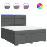 vidaXL Boxspringbett 180 x 200 cm Dunkelgrau