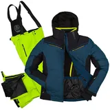 Killtec Skianzug Wintersport Herren Skijacke dunkelblau + Skihose hellgrün blau|grün 3XL