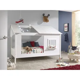 58 aufm Kessel Baumhausbett Katleen 214x105x159 Kinderbett Massivholz+MDF Weiß | Weiß