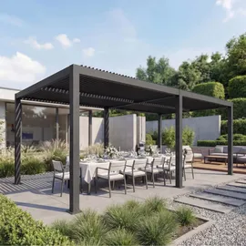 Mendler Pergola MCW-L46 Anthrazit 11 cm Alu-Gestell 3 x 6 m