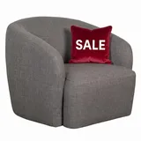 bene living Loungesessel Loconia Strukturstoff 89 x 76 x 87 cm Grau drehbar mit Kissen